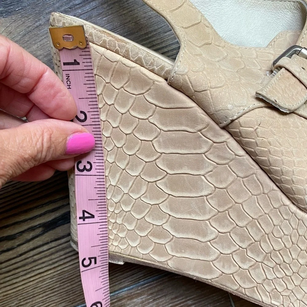 Messeca New York Platform Almond Toe Slingback Cream Light Tan Size 9
